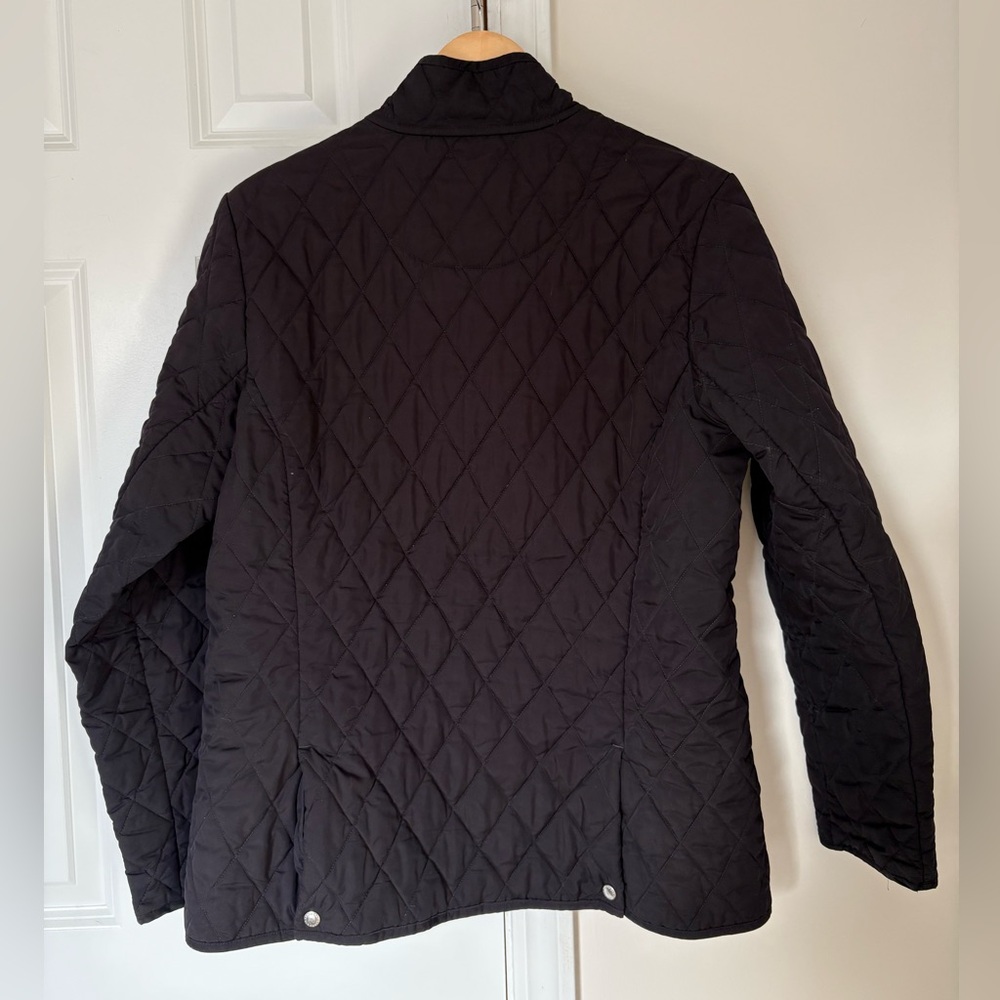 Lands’ End Navy / Plaid Quilted Jacket Medium - Picture 4 of 6